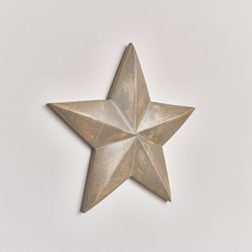 Large Wooden Taupe Wall Star Decoration