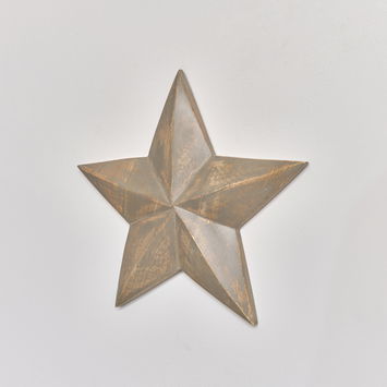 Large Wooden Taupe Wall Star Decoration