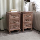 Large Wooden Wardrobe, Wooden 4 Drawer Chest Of Drawers & Pair of Wooden 3 Drawer Bedside Table - Hessian Range