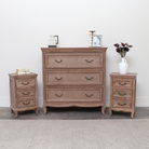 Large Wooden Wardrobe, Wooden 4 Drawer Chest Of Drawers & Pair of Wooden 3 Drawer Bedside Table - Hessian Range