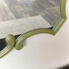 Large Olive Green Vintage Asymmetrical Shaped Wall Mirror - 84cm x 53cm