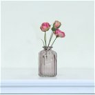 Lilac Ribbed Glass Bottle Vase