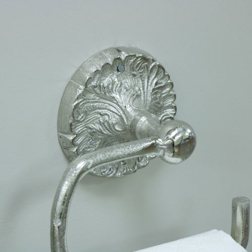 Luxe Silver Toilet Roll Holder 17cm x 16cm