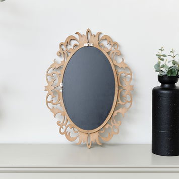 Ornate Vintage Framed Washed Wooden Wall Mirror 48cm x 65cm