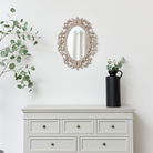 Ornate Vintage Framed Washed Wooden Wall Mirror 48cm x 65cm