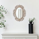 Ornate Vintage Framed Washed Wooden Wall Mirror 48cm x 65cm