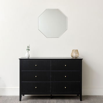 Ornate Octagon Frameless Bevelled Wall Mirror 60cm x 60cm 