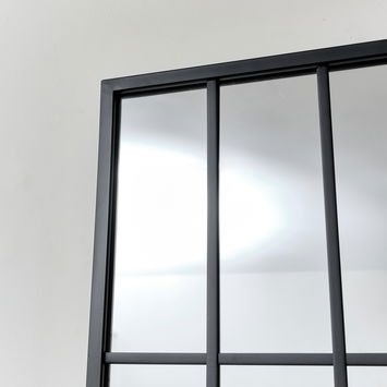 Matt Black Window Mirror 94cm x 38cm