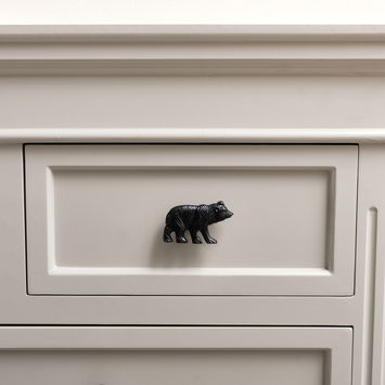 Matte Black Bear Drawer Knob 