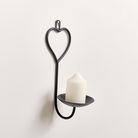 Matte Black Heart Candle Sconce 