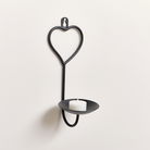 Matte Black Heart Candle Sconce 