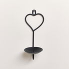 Matte Black Heart Candle Sconce 