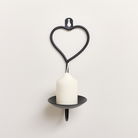 Matte Black Heart Candle Sconce 