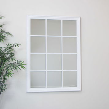 Large Matte White Window Mirror 130cm x 95cm