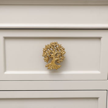 Antique Gold Oak Tree Drawer Knob
