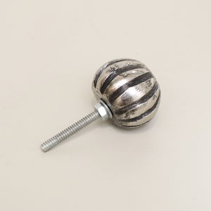 Antique Silver Round Scalloped Drawer Knob