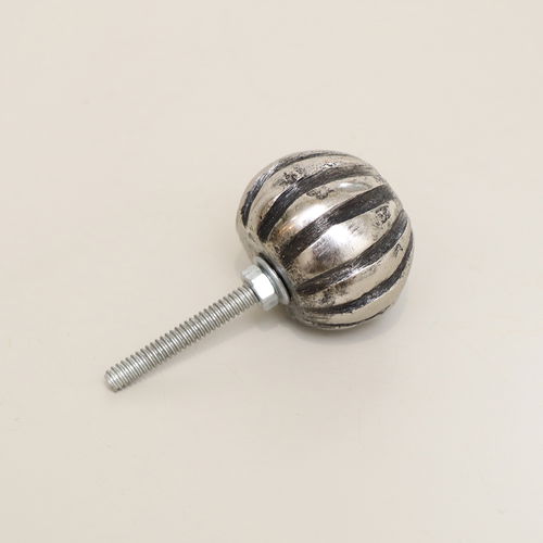 Antique Silver Round Scalloped Drawer Knob