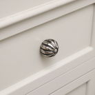 Antique Silver Round Scalloped Drawer Knob