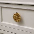 Large Gold Sunflower Drawer Knob