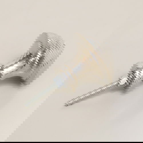 Round Shiny Silver Swirl Detailed Drawer Knob