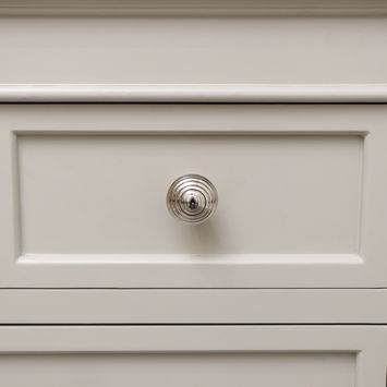 Round Shiny Silver Swirl Detailed Drawer Knob