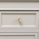 Shiny Gold Hammered Crescent Moon Drawer Knob