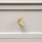 Shiny Gold Hammered Crescent Moon Drawer Knob