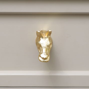 Shiny Gold Horse Drawer Knob