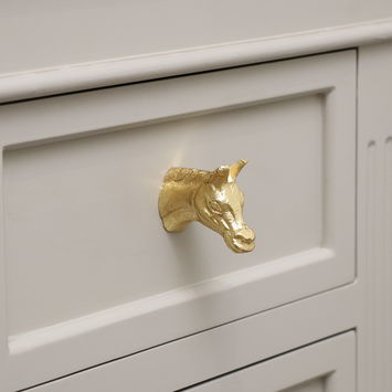 Shiny Gold Horse Drawer Knob