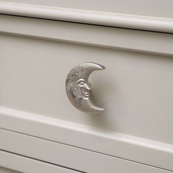 Shiny Silver Moon Drawer Knob