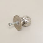 Shiny Silver Round Scalloped Drawer Knob With Scallop Detailed Base
