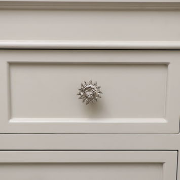 Shiny Silver Sun Drawer Knob