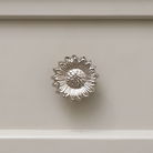 Shiny Silver Sunflower Drawer Knob