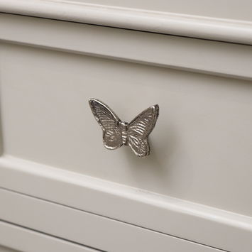 Silver Butterfly Drawer Knob