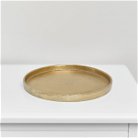 Medium Round Antique Gold Metal Tray - 25.5cm