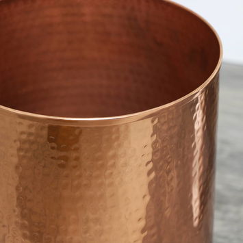 Metal Hammered Copper Storage Waste Bin