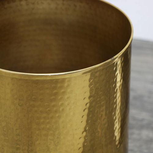 Metal Hammered Gold Storage Waste Bin