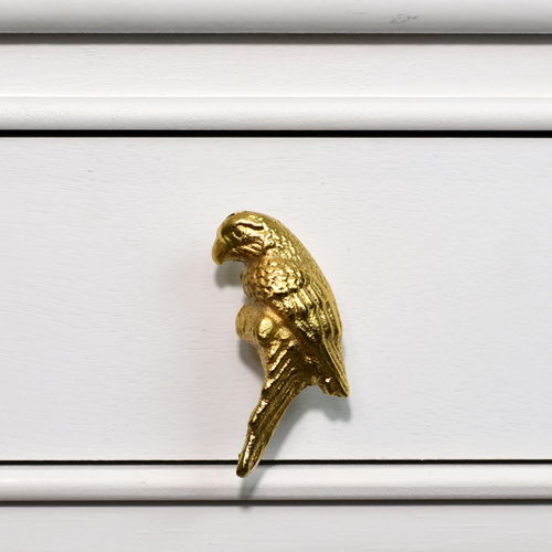 Metallic Gold Parrot Drawer Knob