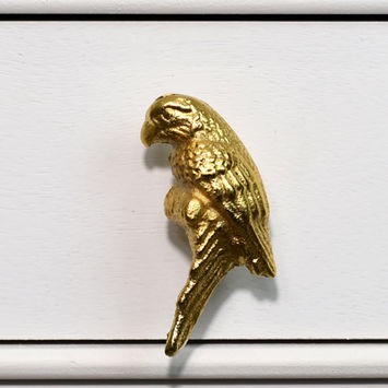 Metallic Gold Parrot Drawer Knob