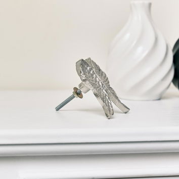 Metallic Silver Angel Wings Drawer Knob