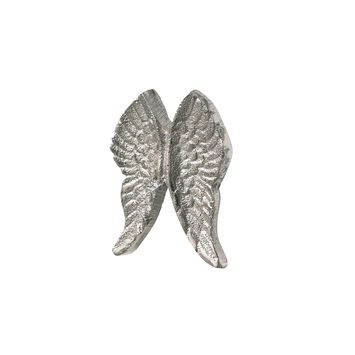 Metallic Silver Angel Wings Drawer Knob