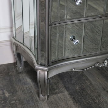 Tiffany Range - 4 Drawer Mirrored Chest of Drawers