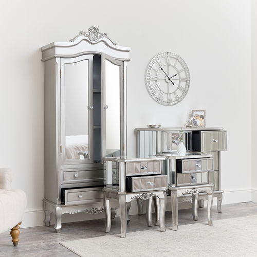 Mirrored Closet, Chest of Drawers & Pair of Bedsides - Tiffany Range