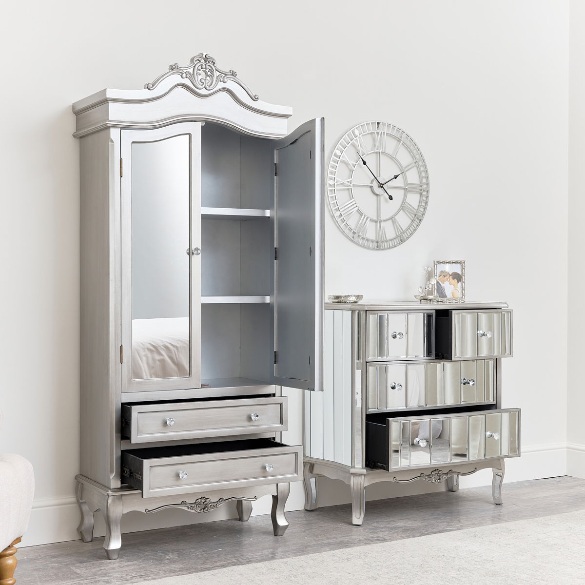 Mirrored Closet & Chest of Drawers Tiffany Range Melody Maison