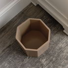 Mocha Brown Wooden Octagonal Edge Waste Paper Bin
