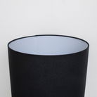 Monochrome Black & White Striped Table Lamp with Black Shade