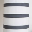 Monochrome Black & White Striped Table Lamp with Black Shade