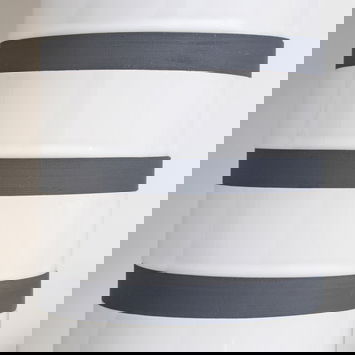 Monochrome Black & White Striped Table Lamp with Black Shade