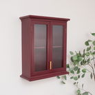 Mulberry Red Reeded Glass Wall Cabinet