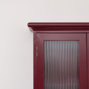 Mulberry Red Reeded Glass Wall Cabinet